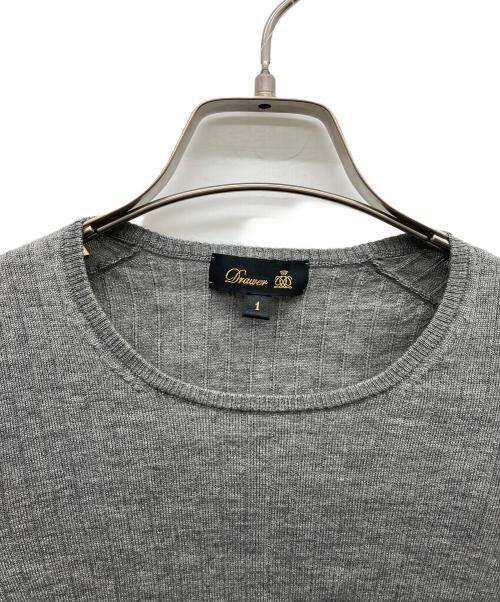 DRAWER（ドゥロワー）Drawer (ドゥロワー) 18G カシミヤシルクリブクルーネックニット グレー サイズ:1の古着・服飾アイテム