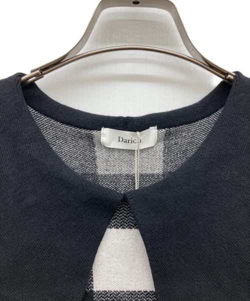 darich（ダーリッチ）Darich (ダーリッチ) ビッグカラーギンガムチェックニットロングワンピース ブラック サイズ:Freeの古着・服飾アイテム