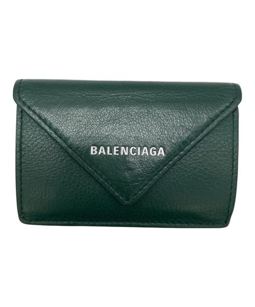 BALENCIAGA（バレンシアガ）BALENCIAGA (バレンシアガ) ペーパーミニウォレット グリーンの古着・服飾アイテム