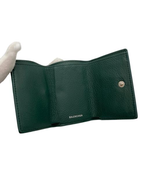BALENCIAGA（バレンシアガ）BALENCIAGA (バレンシアガ) ペーパーミニウォレット グリーンの古着・服飾アイテム