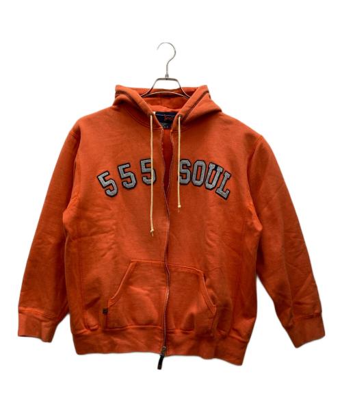 TRIPLE FIVE SOUL（トリプルファイブソウル）TRIPLE FIVE SOUL (トリプルファイブソウル) ジップパーカー オレンジ サイズ:Lの古着・服飾アイテム