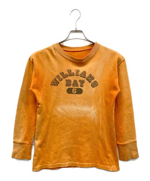 Champion product（チャンピオン プロダクト）Champion product (チャンピオン プロダクト) 染込みプリントスウェット オレンジ サイズ:38の古着・服飾アイテム