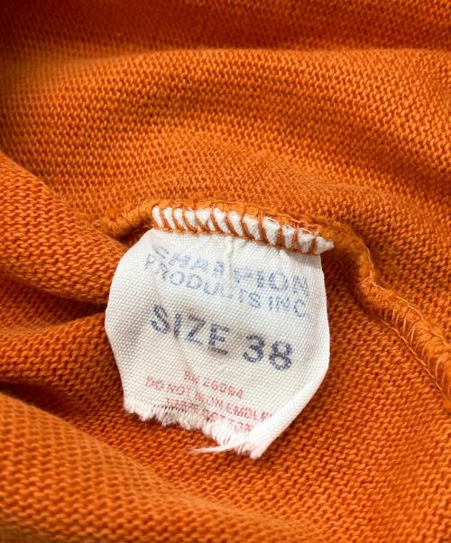 Champion product（チャンピオン プロダクト）Champion product (チャンピオン プロダクト) 染込みプリントスウェット オレンジ サイズ:38の古着・服飾アイテム