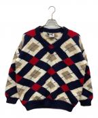 BONZOボンゾ）の古着「アーガイルVネックニット」｜ネイビー