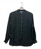 POLO RALPH LAURENポロ・ラルフローレン）の古着「リネンバンドカラーシャツ」｜ブラック