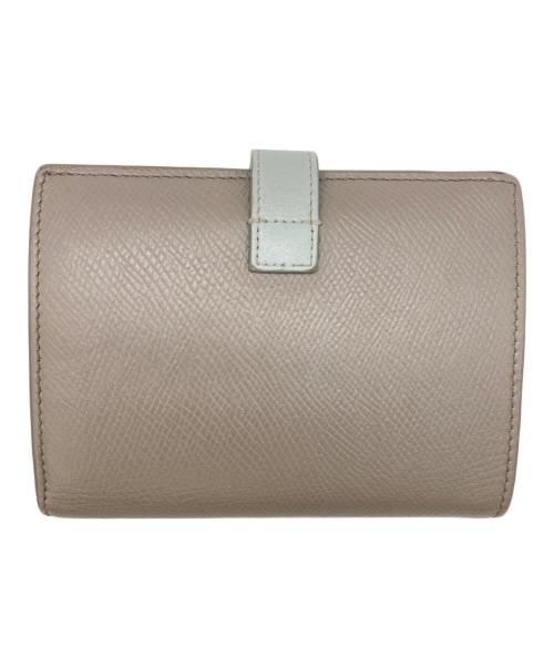 CELINE（セリーヌ）CELINE (セリーヌ) バイカラーミディアムカーフウォレット グレー×ベージュの古着・服飾アイテム