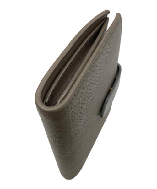 CELINE（セリーヌ）CELINE (セリーヌ) バイカラーミディアムカーフウォレット グレー×ベージュの古着・服飾アイテム