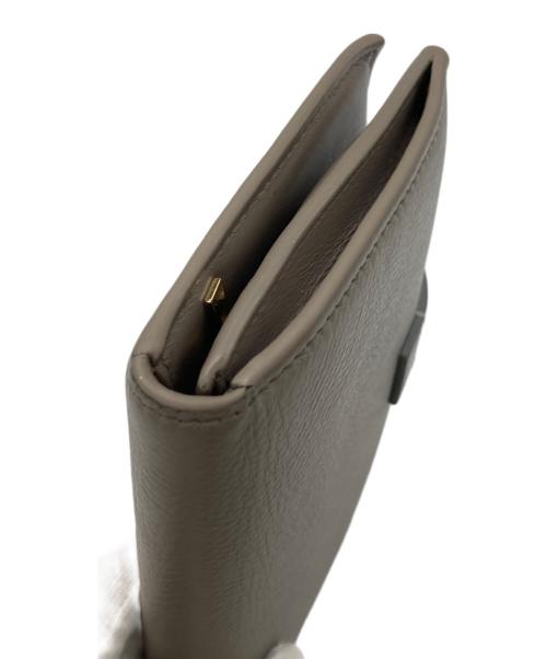 CELINE（セリーヌ）CELINE (セリーヌ) バイカラーミディアムカーフウォレット グレー×ベージュの古着・服飾アイテム