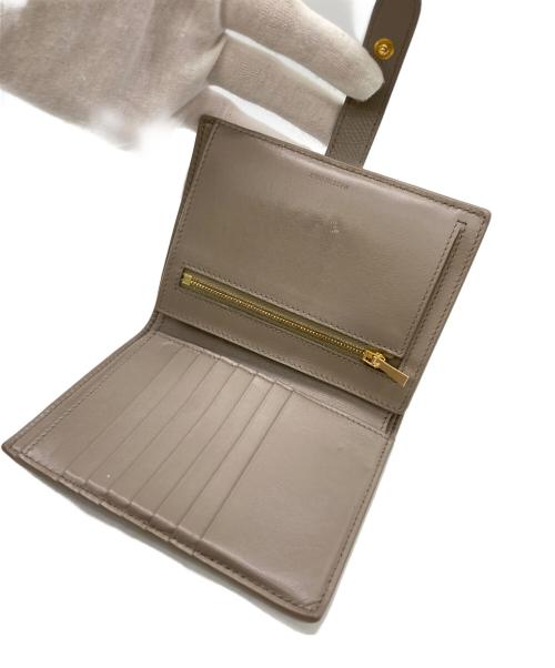 CELINE（セリーヌ）CELINE (セリーヌ) バイカラーミディアムカーフウォレット グレー×ベージュの古着・服飾アイテム