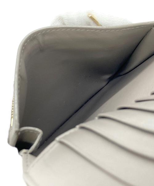 CELINE（セリーヌ）CELINE (セリーヌ) バイカラーミディアムカーフウォレット グレー×ベージュの古着・服飾アイテム