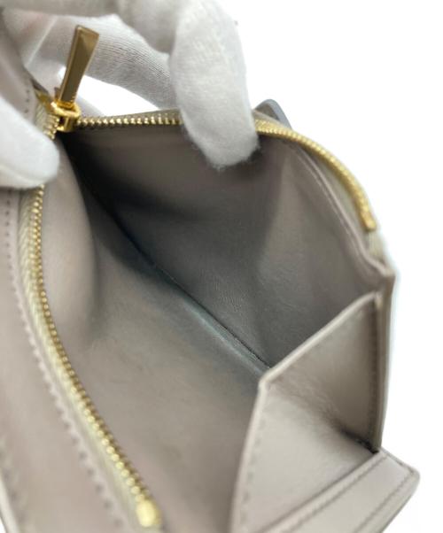 CELINE（セリーヌ）CELINE (セリーヌ) バイカラーミディアムカーフウォレット グレー×ベージュの古着・服飾アイテム