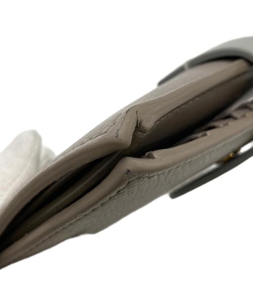 CELINE（セリーヌ）CELINE (セリーヌ) バイカラーミディアムカーフウォレット グレー×ベージュの古着・服飾アイテム