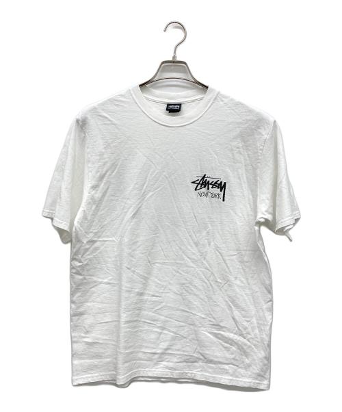 stussy（ステューシー）stussy (ステューシー) プリントTシャツ NEW YORK ホワイト サイズ:Mの古着・服飾アイテム