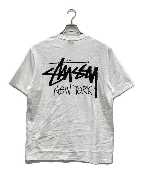stussy（ステューシー）stussy (ステューシー) プリントTシャツ NEW YORK ホワイト サイズ:Mの古着・服飾アイテム