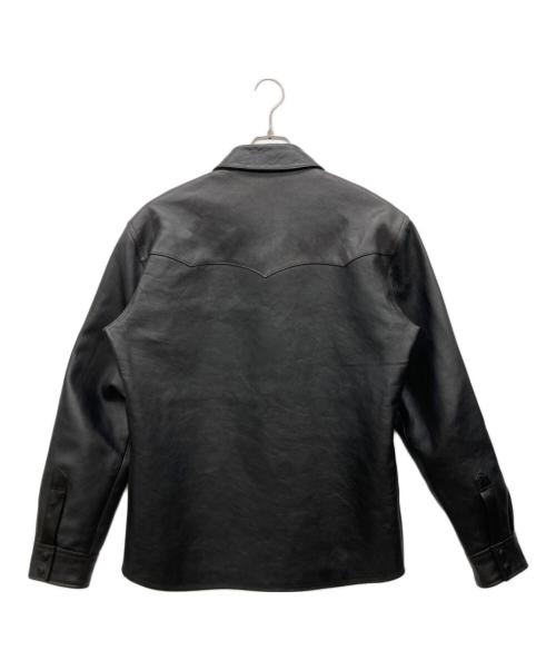 THE FLAT HEAD（ザ・フラットヘッド）THE FLAT HEAD (ザ・フラットヘッド) ホースハイドレザーシャツ ブラック サイズ:XLの古着・服飾アイテム