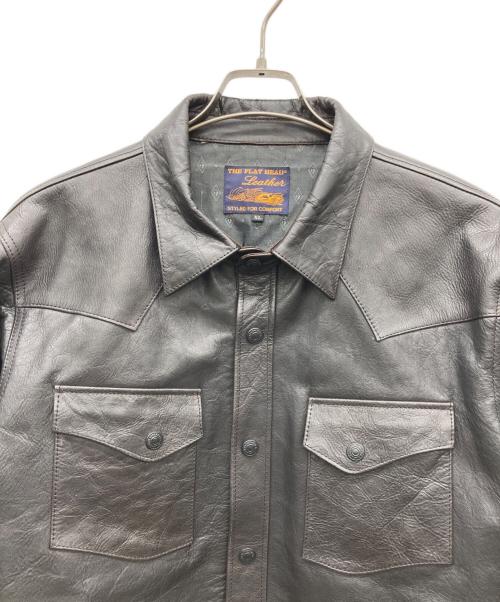 THE FLAT HEAD（ザ・フラットヘッド）THE FLAT HEAD (ザ・フラットヘッド) ホースハイドレザーシャツ ブラック サイズ:XLの古着・服飾アイテム