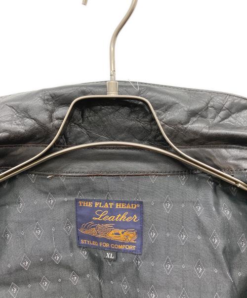 THE FLAT HEAD（ザ・フラットヘッド）THE FLAT HEAD (ザ・フラットヘッド) ホースハイドレザーシャツ ブラック サイズ:XLの古着・服飾アイテム
