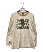 HARLEY-DAVIDSONハーレーダビッドソン）の古着「長袖Tシャツ」｜ベージュ
