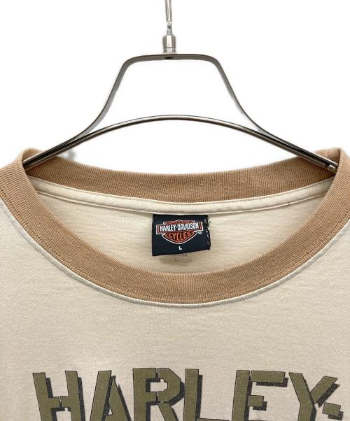 HARLEY-DAVIDSON（ハーレーダビッドソン）HARLEY-DAVIDSON (ハーレーダビッドソン) 長袖Tシャツ ベージュ サイズ:Lの古着・服飾アイテム