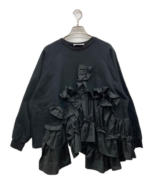 ENFOLD（エンフォルド）ENFOLD (エンフォルド) ハードコンパクト裏毛 デコラプルオーバー ブラック サイズ:38の古着・服飾アイテム