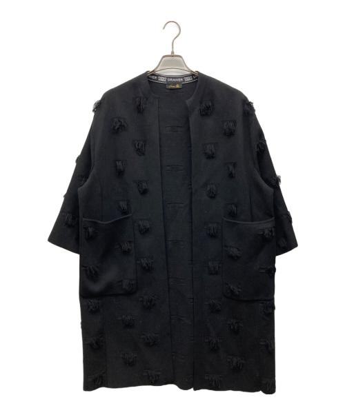DRAWER（ドゥロワー）DRAWER (ドゥロワー) ミラノフリンジニットコート ブラック サイズ:なしの古着・服飾アイテム