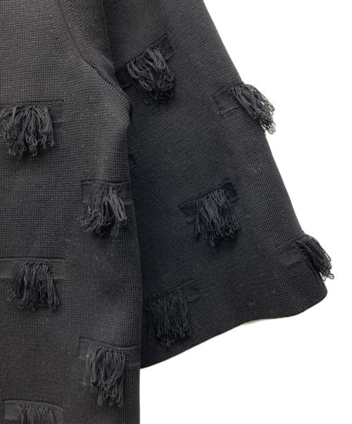 DRAWER（ドゥロワー）DRAWER (ドゥロワー) ミラノフリンジニットコート ブラック サイズ:なしの古着・服飾アイテム