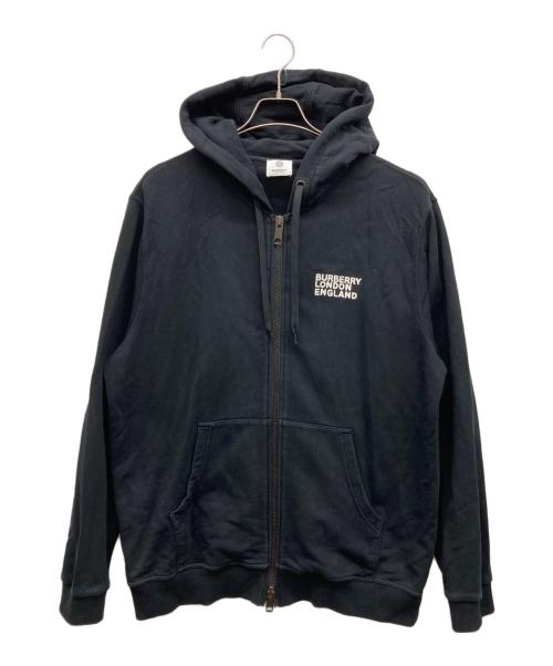 BURBERRY（バーバリー）BURBERRY (バーバリー) ラブプリント コットン フーデッドトップ ブラック サイズ:XLの古着・服飾アイテム