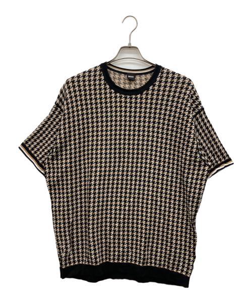 BOSS（ボス）BOSS (ボス) 半袖ニット ブラウン サイズ:Lの古着・服飾アイテム