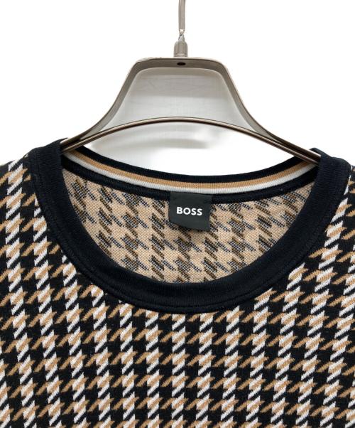 BOSS（ボス）BOSS (ボス) 半袖ニット ブラウン サイズ:Lの古着・服飾アイテム