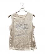 Ayaneアヤネ）の古着「波なみプリーツタンクトップ」｜ホワイト