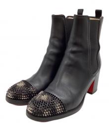 Christian Louboutin（クリスチャン・ルブタン）の古着「スパイクスタッズサイドゴアブーツ」｜ブラック