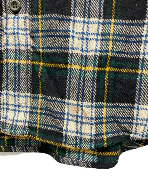 RRL（ダブルアールエル）RRL (ダブルアールエル) エルボーパッチウールチェックネルシャツ グリーン サイズ:Mの古着・服飾アイテム