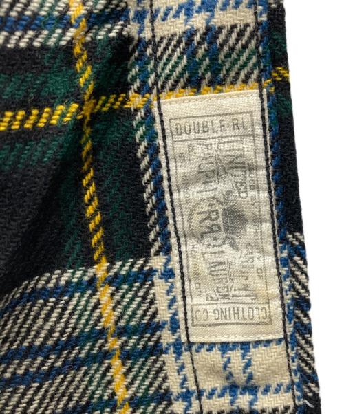 RRL（ダブルアールエル）RRL (ダブルアールエル) エルボーパッチウールチェックネルシャツ グリーン サイズ:Mの古着・服飾アイテム