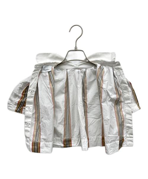 BURBERRY（バーバリー）BURBERRY (バーバリー) ストライプショートスリーブシャツ ベージュ サイズ:4Y 104cmの古着・服飾アイテム