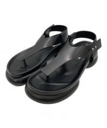 JIL SANDER（ジルサンダー）の古着「BOX LEATHER TONG SANDAL」｜ブラック