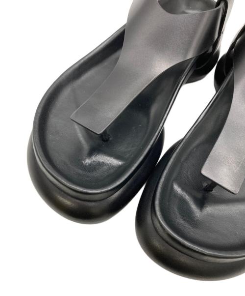 JIL SANDER（ジルサンダー）JIL SANDER (ジルサンダー) BOX LEATHER TONG SANDAL ブラック サイズ:39の古着・服飾アイテム