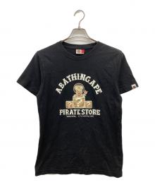 A BATHING APE（アベイシングエイプ）の古着「ラメプリントTシャツ BABY MILO」｜ブラック