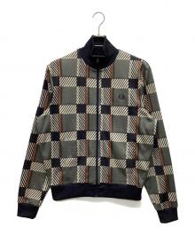 FRED PERRY（フレッドペリー）の古着「グリッチタータントラックジャケット」｜ブラウン