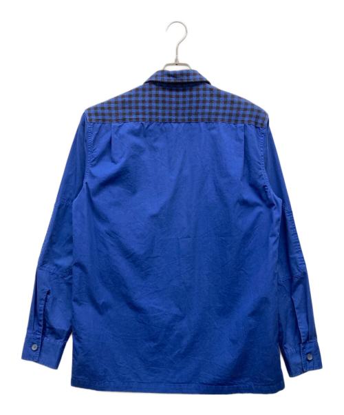 stussy（ステューシー）stussy (ステューシー) 切替チェックシャツ ブルー サイズ:MEDIUMの古着・服飾アイテム