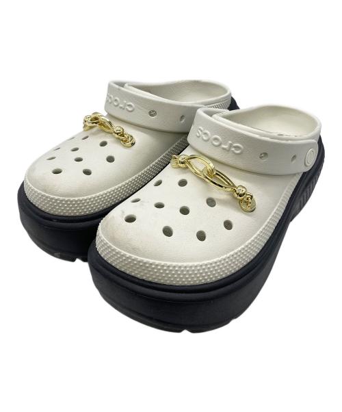 crocs（クロックス）crocs (クロックス) 厚底サンダル ホワイト×ブラック サイズ:M7 W9の古着・服飾アイテム