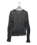 Maison Margielaメゾンマルジェラ）の古着「レーヨン混レザーエルボーパッチニット」｜ブラック