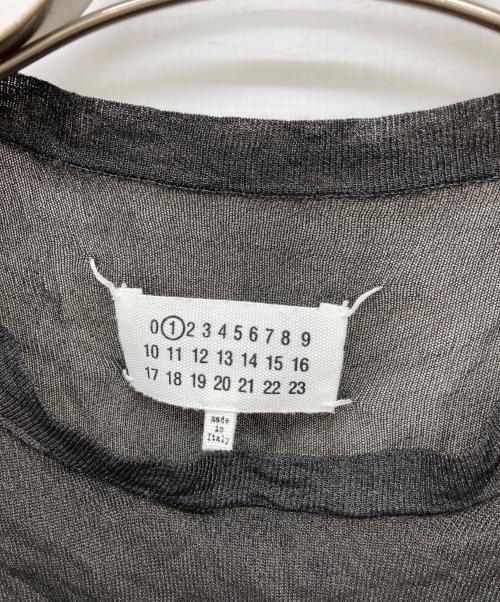 Maison Margiela（メゾンマルジェラ）Maison Margiela (メゾンマルジェラ) レーヨン混レザーエルボーパッチニット ブラック サイズ:Mの古着・服飾アイテム