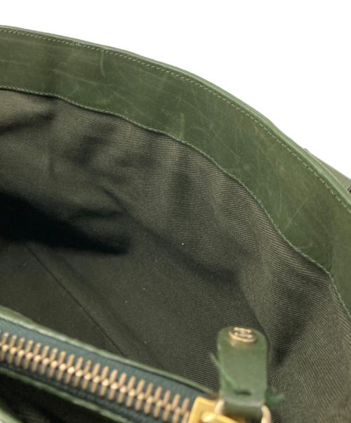 CELINE（セリーヌ）CELINE (セリーヌ) レザーハンドバッグ カーキの古着・服飾アイテム