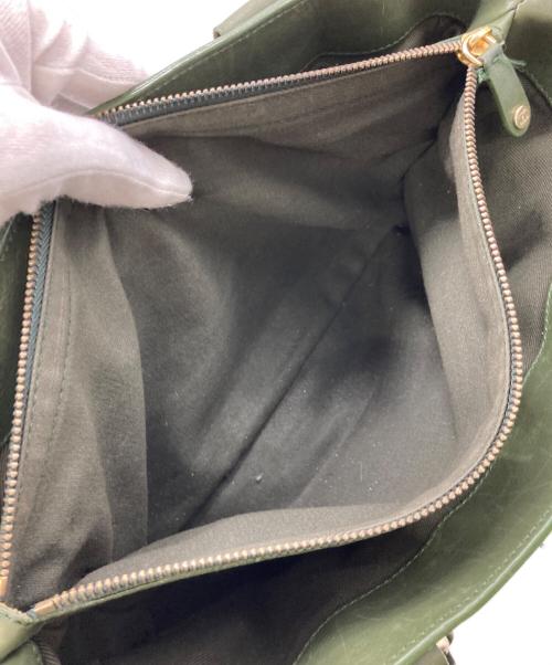 CELINE（セリーヌ）CELINE (セリーヌ) レザーハンドバッグ カーキの古着・服飾アイテム