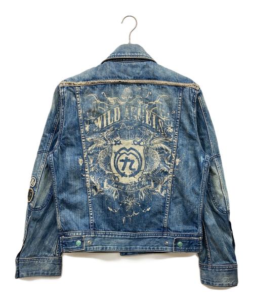 DIESEL（ディーゼル）DIESEL (ディーゼル) ユーズド加工デニムジャケット インディゴ サイズ:Mの古着・服飾アイテム