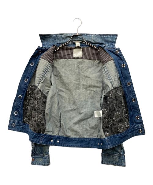 DIESEL（ディーゼル）DIESEL (ディーゼル) ユーズド加工デニムジャケット インディゴ サイズ:Mの古着・服飾アイテム