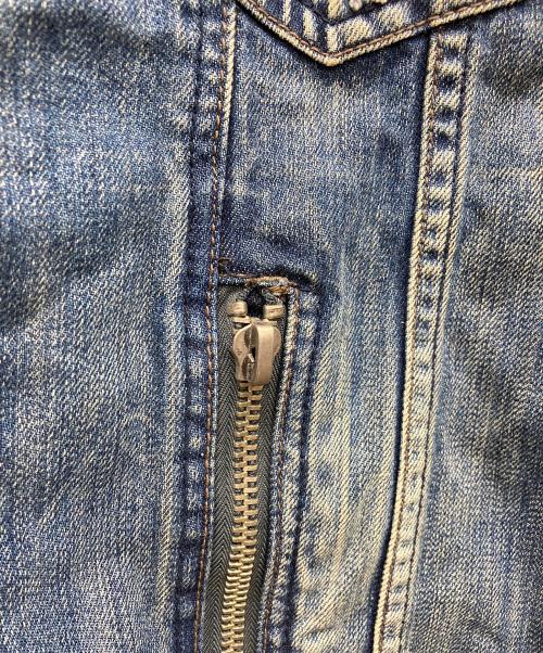 DIESEL（ディーゼル）DIESEL (ディーゼル) ユーズド加工デニムジャケット インディゴ サイズ:Mの古着・服飾アイテム