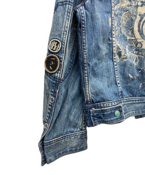 DIESEL（ディーゼル）DIESEL (ディーゼル) ユーズド加工デニムジャケット インディゴ サイズ:Mの古着・服飾アイテム