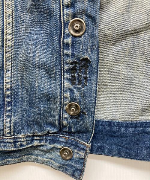 DIESEL（ディーゼル）DIESEL (ディーゼル) ユーズド加工デニムジャケット インディゴ サイズ:Mの古着・服飾アイテム