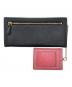 PRADA (プラダ) バイカラーサフィアーノロングウォレット ブラック：12000円
